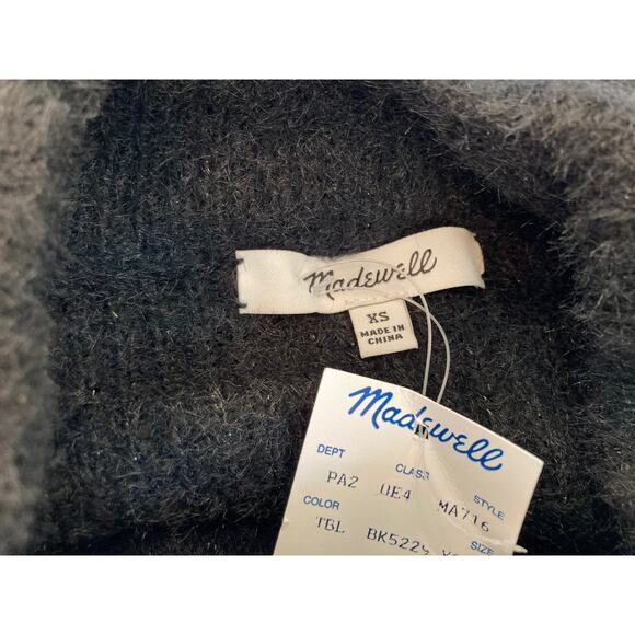 Madewell Eaton Pullover Crew Puff Sleeve Sweater Sz XS/Extra Small in Black NWT - Picture 5 of 6